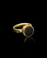 Auksinis žiedas su kvarco drūza "Rock&Roll"