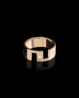 Auksinis žiedas su deimantais