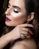 Auksinis žiedas su sidabru "Jausmų verpetai"