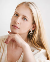 Sidabriniai auskarai su deimantais "Koralų deimantai"