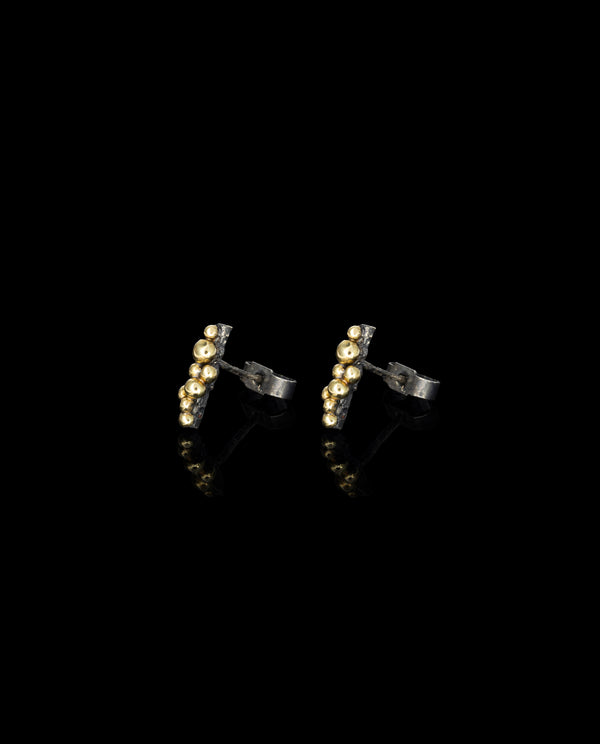 Sidabriniai auskarai su auksu "Dark Gleam Earrings"