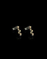 Sidabriniai auskarai su auksu ir deimantais "Dark Gleam Diamond Studs"