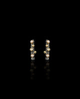 Sidabriniai auskarai su auksu ir deimantais "Dark Gleam Diamond Studs"