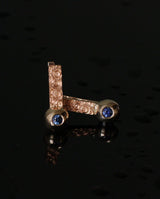 Auksiniai auskarai su safyrais "Malonios permainos"