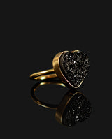 Auksinis žiedas su kvarco drūza "Rock&Roll"