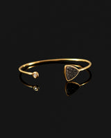 Auksinė apyrankė su deimantu ir kvarco drūza"Rock&Roll"