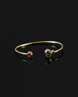 Auksinė apyrankė su rubinu, safyru ir chromdiopsidu "Candies"