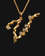 Auksinis pakabukas su deimantais "V"