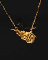 Sidabrinis paauksuotas kaklo papuošalas "Sparnai"