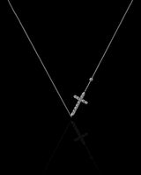 Auksinis kaklo papuošalas su deimantais "Kryžiukas"