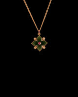 Auksinis pakabukas su rubinais ir pusbrangiais akmenimis "Cross"