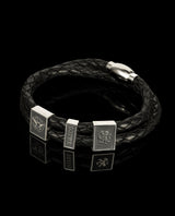 Odinė apyrankė su sidabro detalėmis "Vyrui"