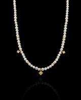 Kaklo papuošalas su perlais, auksu ir safyrais "Perlų vėrinys"