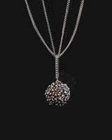 Sidabrinis kaklo papuošalas su auksu ir deimantais "Žvaigždžių planeta"