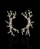 Sidabriniai auskarai su deimantais "Koralų deimantai"