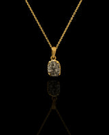 Sidabrinis paauksuotas pakabukas su neapdorotu deimantu