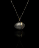 Sidabrinis pakabukas su auksu "Ovoid Black and Pierced"