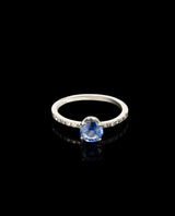 Auksinis žiedas su deimantais ir safyru "Blue"