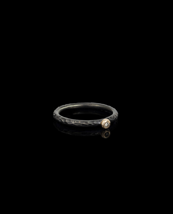 Titano žiedas su auksu ir deimantu
