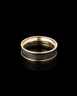 Raudono ir juodo aukso vyriškas žiedas