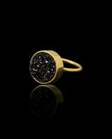 Auksinis žiedas su kvarco drūza "Rock&Roll"