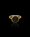 Auksinis žiedas su kvarco drūza 