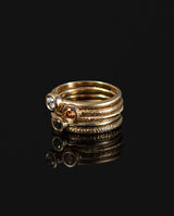 Auksinių žiedų rinkinys su deimantais "Saldainiukai"