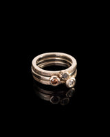 Auksinių žiedų rinkinys su deimantais "Saldainiukai"