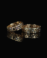 Auksiniai vestuviniai žiedai su deimantais "Little Windows"