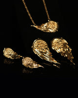 Geltonai paauksuoti sidabriniai auskarai "Sparnai"