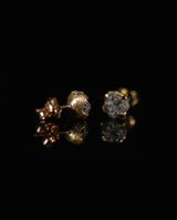 Sidabriniai paauksuoti auskarai su neapdorotais deimantais