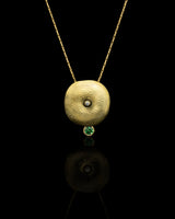 Auksinis pakabukas su deimantu ir granatu tsavoritu "Orchard"