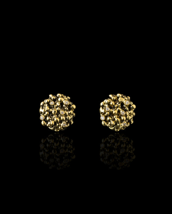 Auksiniai auskarai su deimantais "Žvaigždėta naktis"