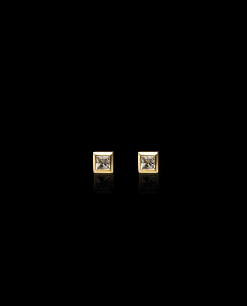 Auksiniai auskarai su baltais safyrais "Mini"