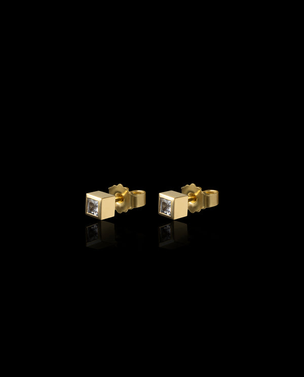 Auksiniai auskarai su baltais safyrais "Mini"