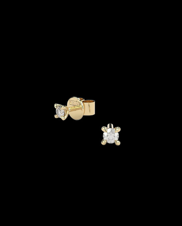Auksiniai auskarai su laboratorijoje augintais deimantais "Duo Petite Ear Studs"