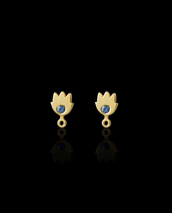 Auksiniai auskarai su safyrais "Etno"