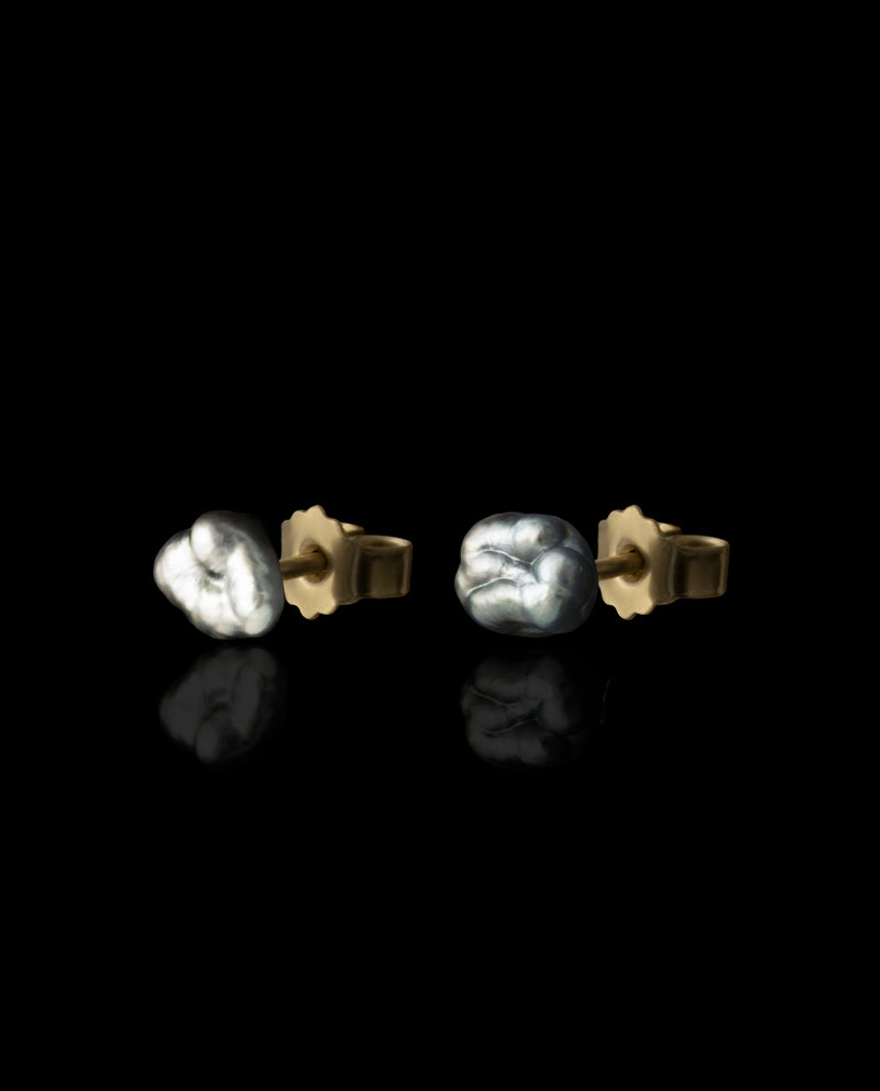 Auksiniai auskarai su Taičio perlais "Debesėliai"