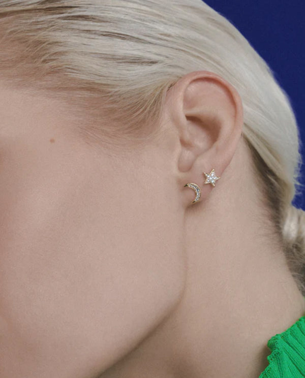 Auksiniai auskarai su labaratorijoje augintais deimantais "Cosmos Star Earrings"