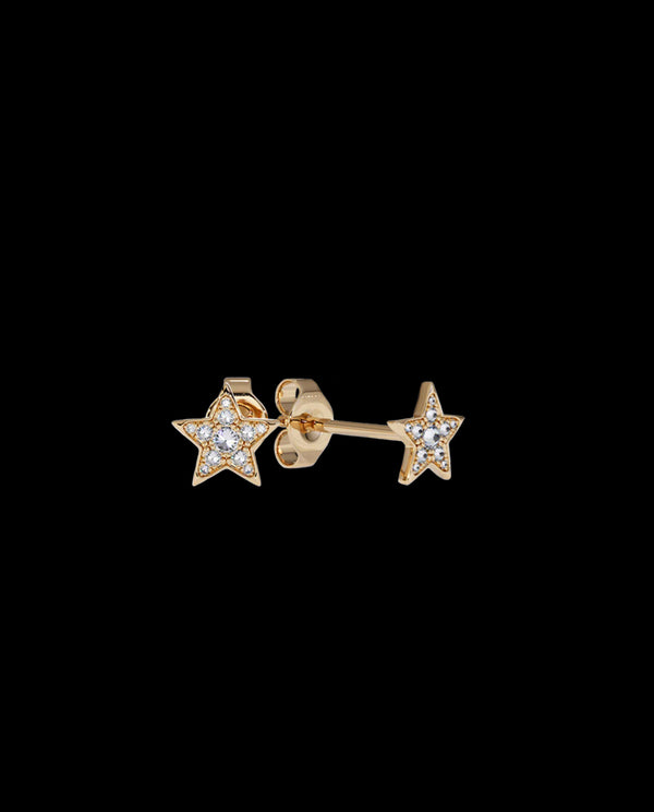 Auksiniai auskarai su laboratorijoje augintais deimantais "Cosmos Star Earrings"