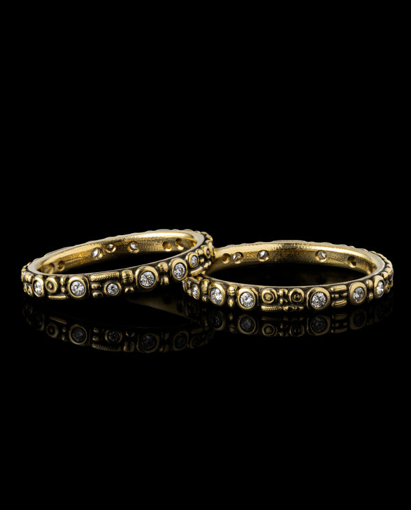 Auksiniai vestuviniai žiedai su deimantais "Mini 62"