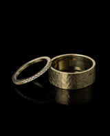 Šampaninio aukso vestuviniai žiedai su deimantais "P&A"