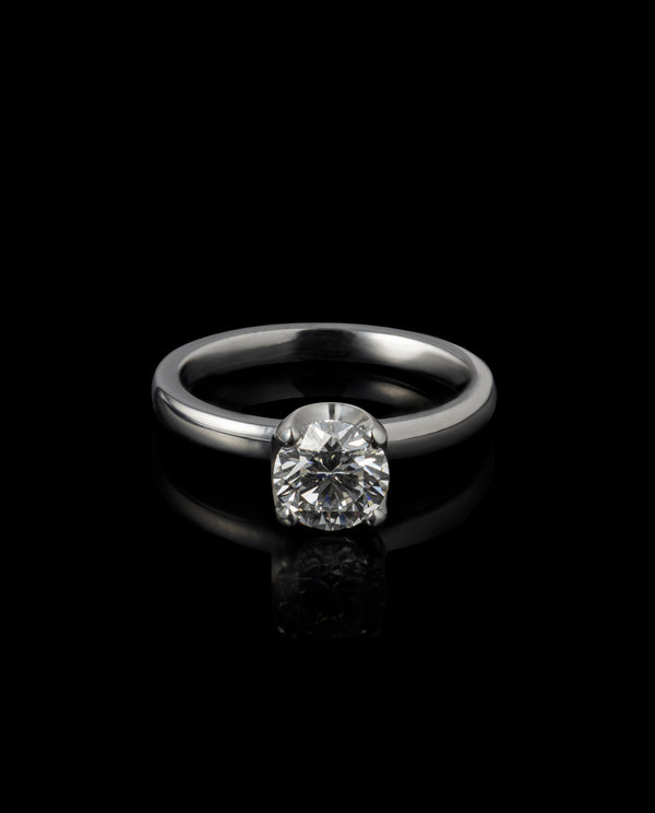 Auksinis sužadėtuvių žiedas su deimantu "The One"