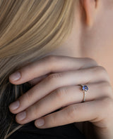 Auksinis žiedas su deimantais ir safyru "Blue"