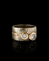 Auksinis žiedas su deimantais "Ambicingai"