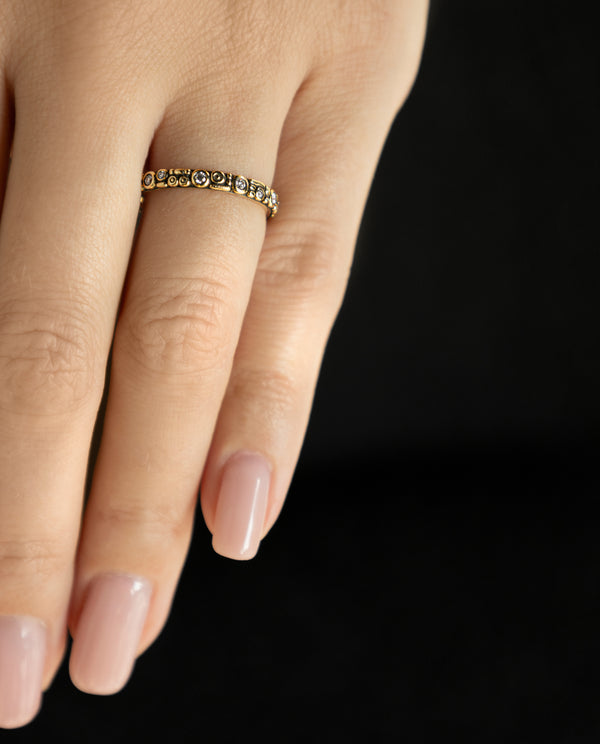 Auksinis žiedas su deimantais "Mini 62"