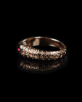 Auksinis žiedas su rodonitu "Burgundija"
