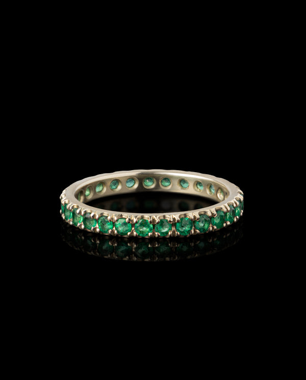 Auksinis žiedas su smaragdais "Eternity"