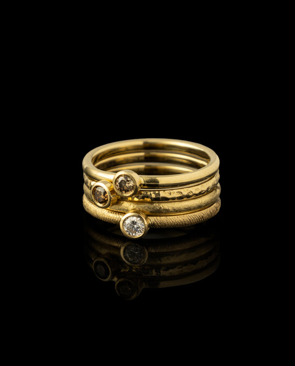 Auksinių žiedų rinkinys su deimantais "Saldainiukai"