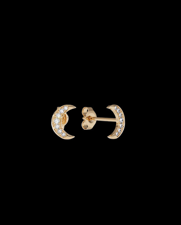 Auksiniai auskarai su labaratorijoje augintais deimantais "Cosmos Moon Earrings.